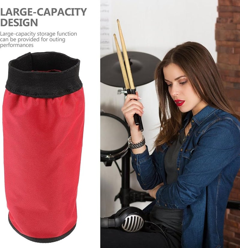 Wakauto Professional Red Drumstick Carrying Bag Portable Storage Barrel Single Screw Closure - Image 4